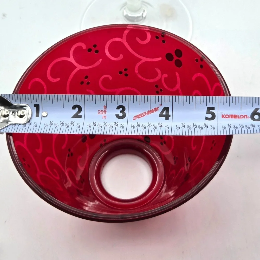 Vintage PartyLite P9247  Festive Flair Candle Lamp - Red Candle Holder - Picture 5 of 5